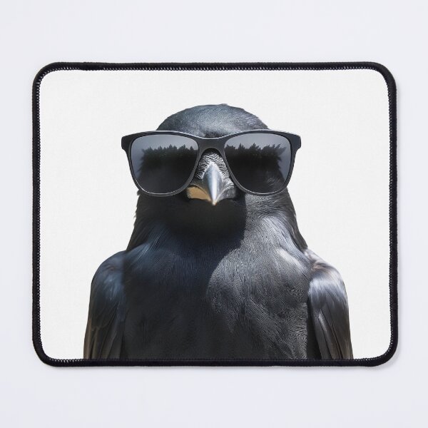 Item preview, Funny cool Carrion crow Bird wearing sunglasses designed and sold by LazyOwlStore.