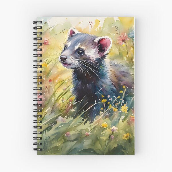 Item preview, A Young Polecat in a Colourful Wildflower Meadow designed and sold by Country-Artist.