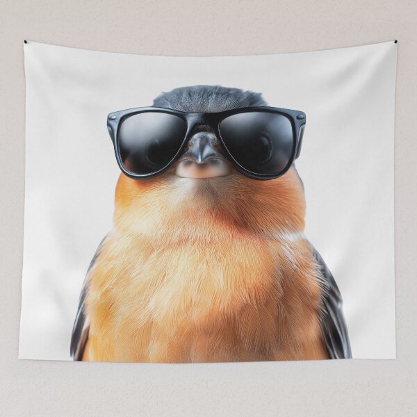 Item preview, Funny cool Chaffinch Bird wearing sunglasses designed and sold by LazyOwlStore.