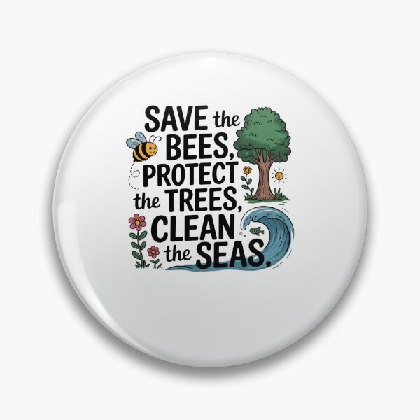 Item preview, Save the bees, protect the trees, clean the seas designed and sold by Mateusz Majcherek.
