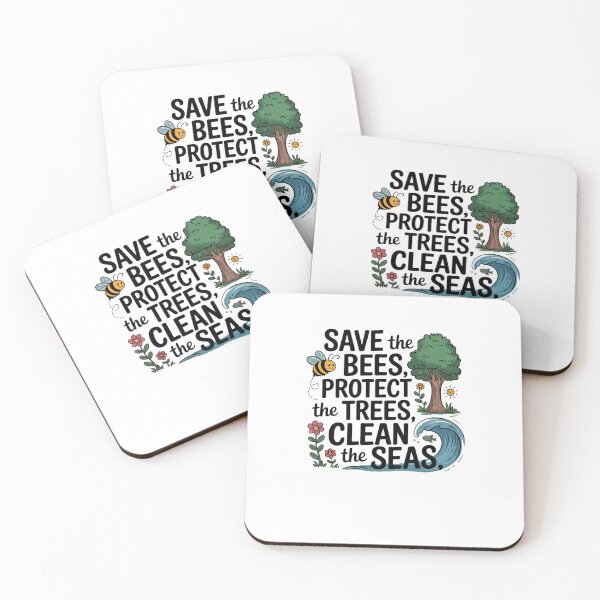 Item preview, Save the bees, protect the trees, clean the seas designed and sold by Mateusz Majcherek.