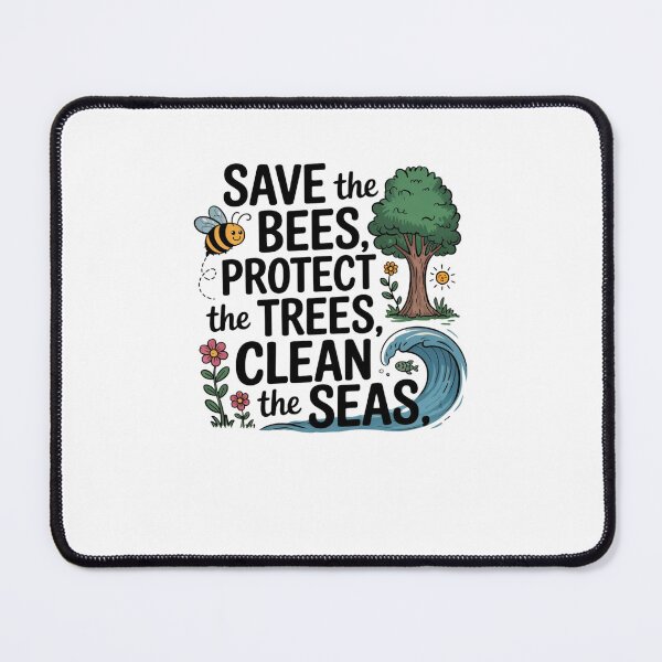 Item preview, Save the bees, protect the trees, clean the seas designed and sold by Mateusz Majcherek.