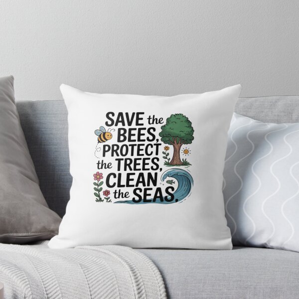 Item preview, Save the bees, protect the trees, clean the seas designed and sold by Mateusz Majcherek.