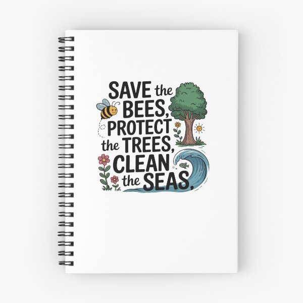 Item preview, Save the bees, protect the trees, clean the seas designed and sold by Mateusz Majcherek.