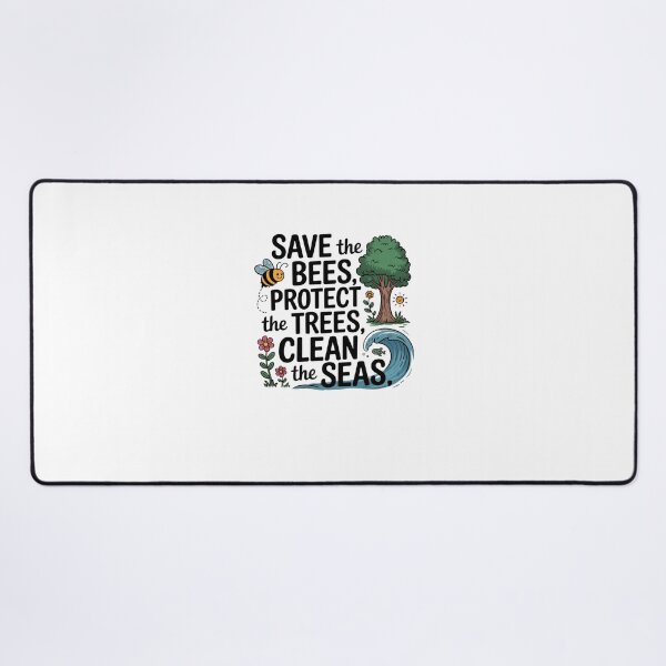 Item preview, Save the bees, protect the trees, clean the seas designed and sold by Mateusz Majcherek.