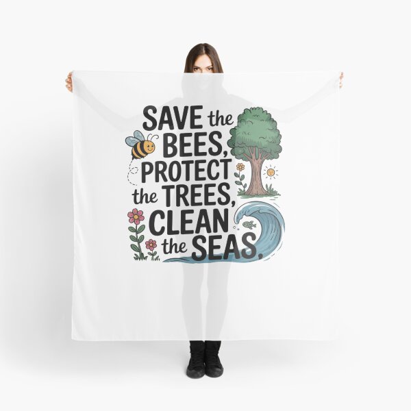 Item preview, Save the bees, protect the trees, clean the seas designed and sold by Mateusz Majcherek.