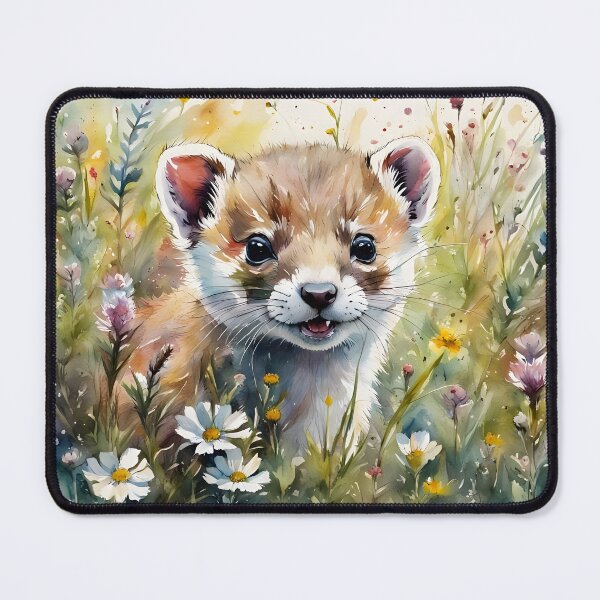 Item preview, A Young Stoat (Kit) amongst Wildflowers designed and sold by Country-Artist.