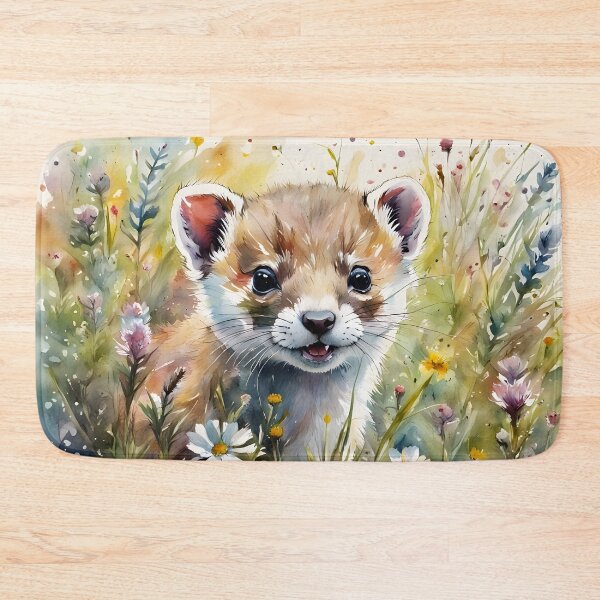 Item preview, A Young Stoat (Kit) amongst Wildflowers designed and sold by Country-Artist.