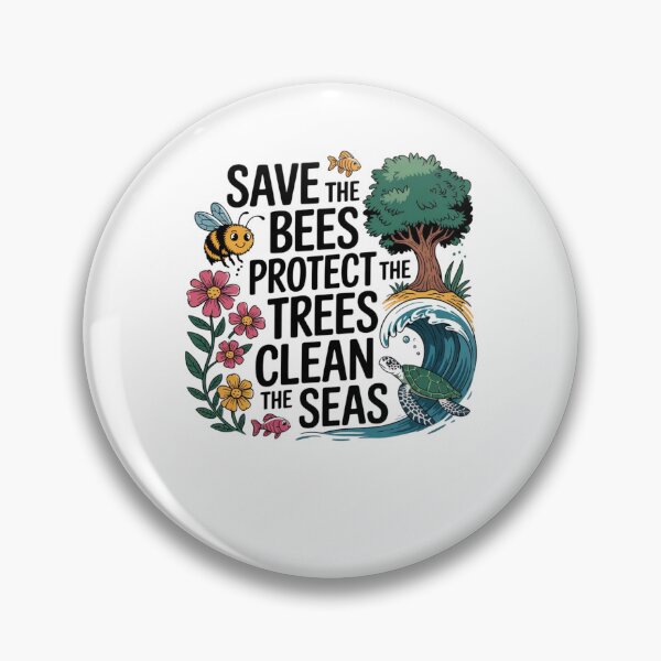 Item preview, Save the bees, protect the trees, clean the seas designed and sold by Mateusz Majcherek.