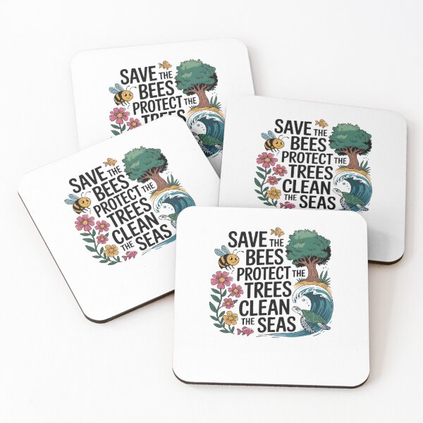 Item preview, Save the bees, protect the trees, clean the seas designed and sold by Mateusz Majcherek.