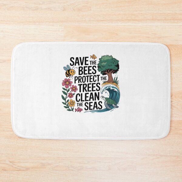 Item preview, Save the bees, protect the trees, clean the seas designed and sold by Mateusz Majcherek.