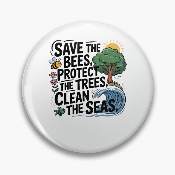 Item preview, Save the bees, protect the trees, clean the seas designed and sold by Mateusz Majcherek.