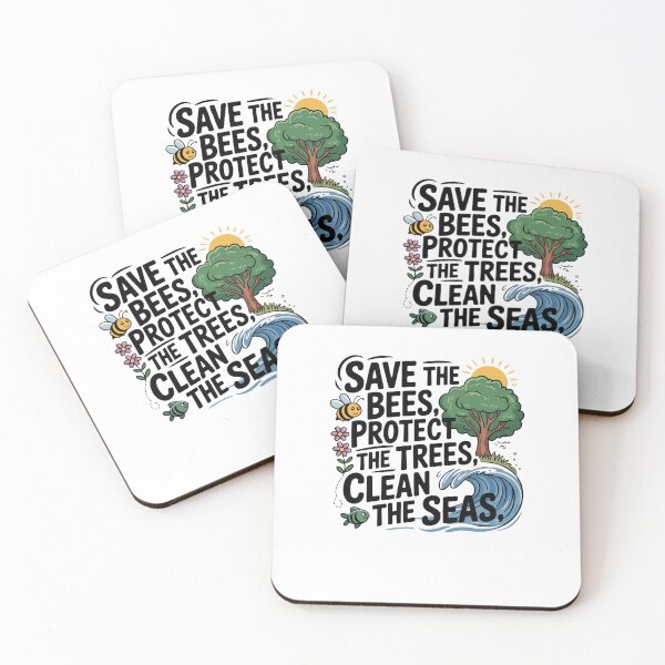 Item preview, Save the bees, protect the trees, clean the seas designed and sold by Mateusz Majcherek.
