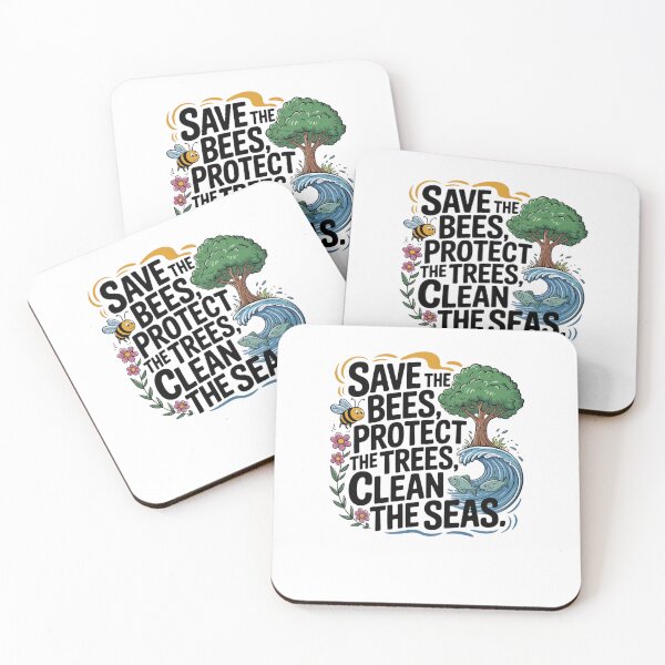 Item preview, Save the bees, protect the trees, clean the seas designed and sold by Mateusz Majcherek.