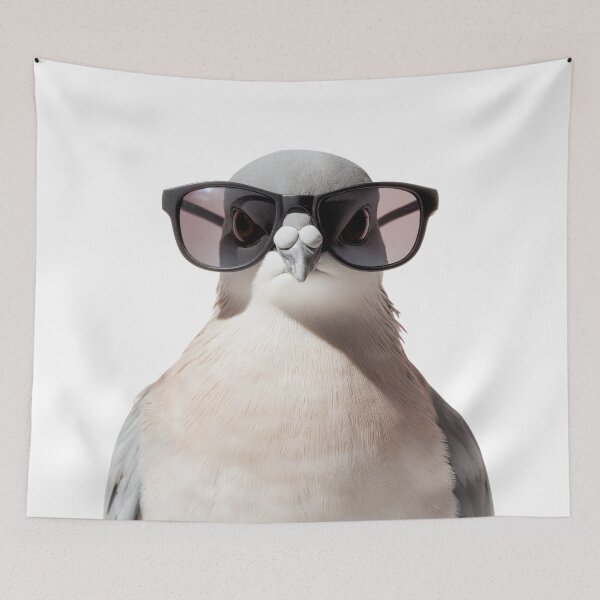 Item preview, Funny cool Collared dove bird wearing sunglasses designed and sold by LazyOwlStore.