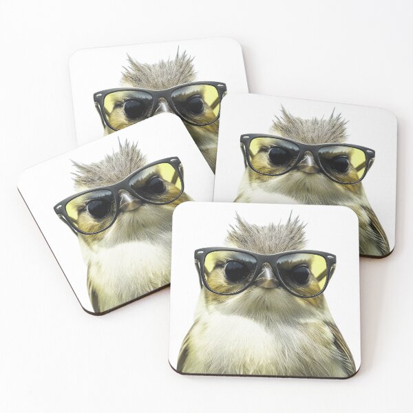 Item preview, Funny cool Goldcrest bird wearing sunglasses designed and sold by LazyOwlStore.