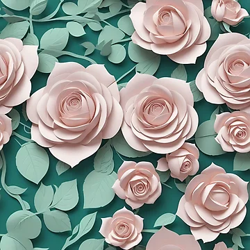 Artwork thumbnail, Paper Roses Pattern Design (3D) 16 by Domo-Design