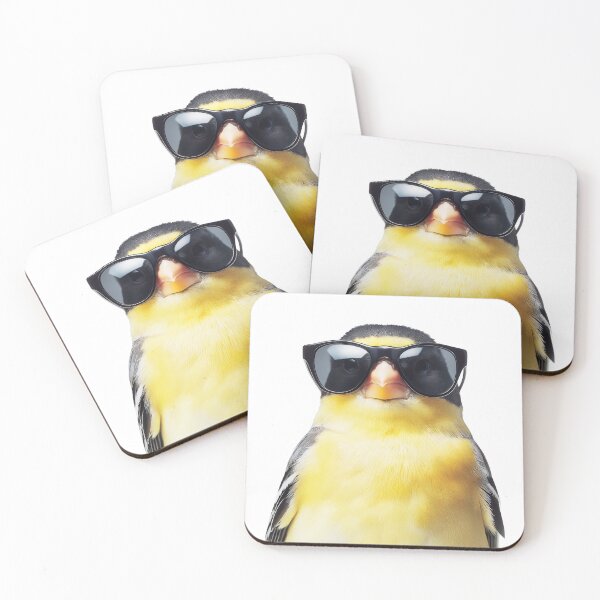 Item preview, Funny cool Goldfinch bird wearing sunglasses designed and sold by LazyOwlStore.