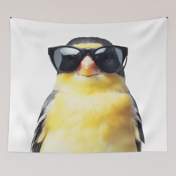 Item preview, Funny cool Goldfinch bird wearing sunglasses designed and sold by LazyOwlStore.