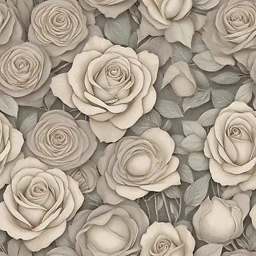 Artwork thumbnail, Paper Roses Pattern Design (sketch) 17 by Domo-Design