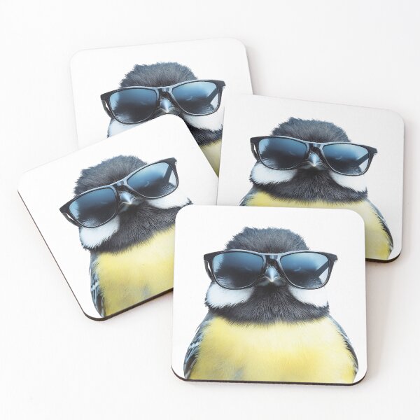 Item preview, Funny cool Great tit bird wearing sunglasses designed and sold by LazyOwlStore.