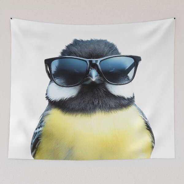 Item preview, Funny cool Great tit bird wearing sunglasses designed and sold by LazyOwlStore.