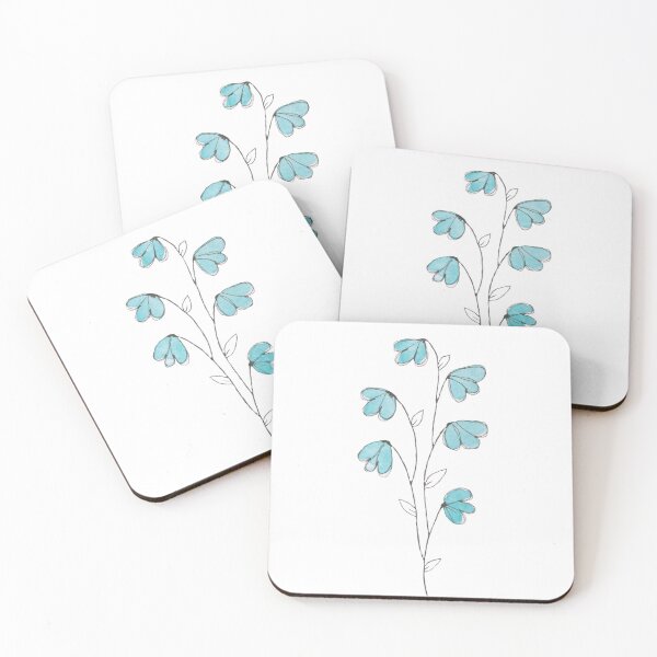 Item preview, Simplistic blue flowers on a stem designed and sold by AcornDesign.