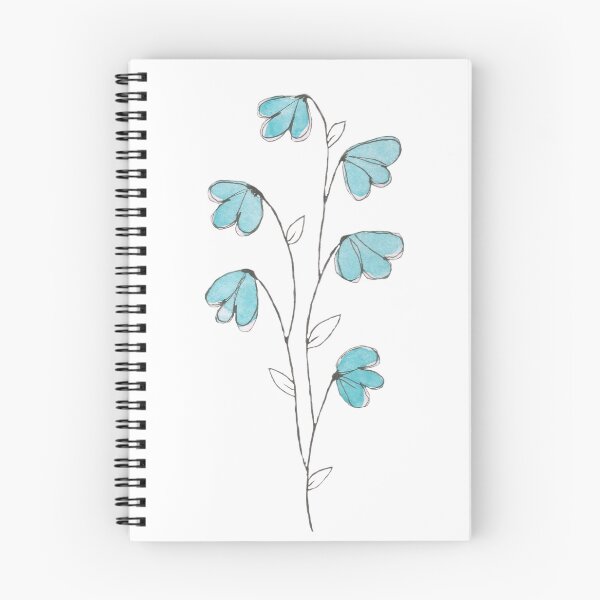 Item preview, Simplistic blue flowers on a stem designed and sold by AcornDesign.