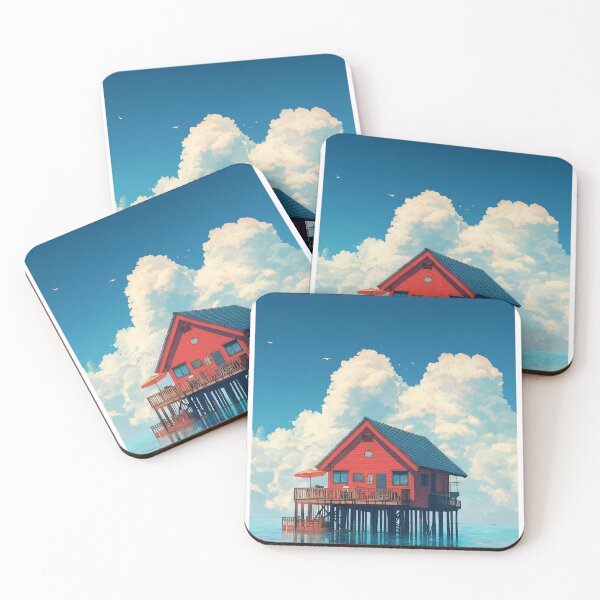 Item preview, Anime sea and clouds, dreamlike fantasy wallpaper  designed and sold by bas19101.