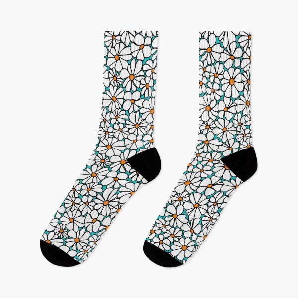 Item preview, Flat whimsical Daisy Dreams on Blue Floral designed and sold by tastodesign.