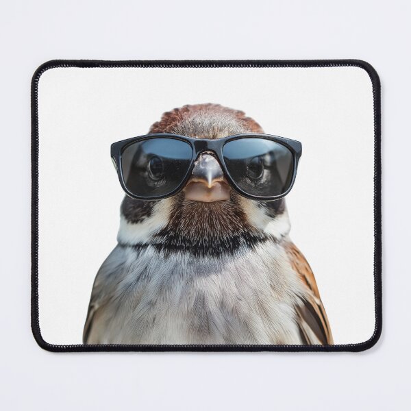 Item preview, Funny cool House sparrow bird wearing sunglasses designed and sold by LazyOwlStore.