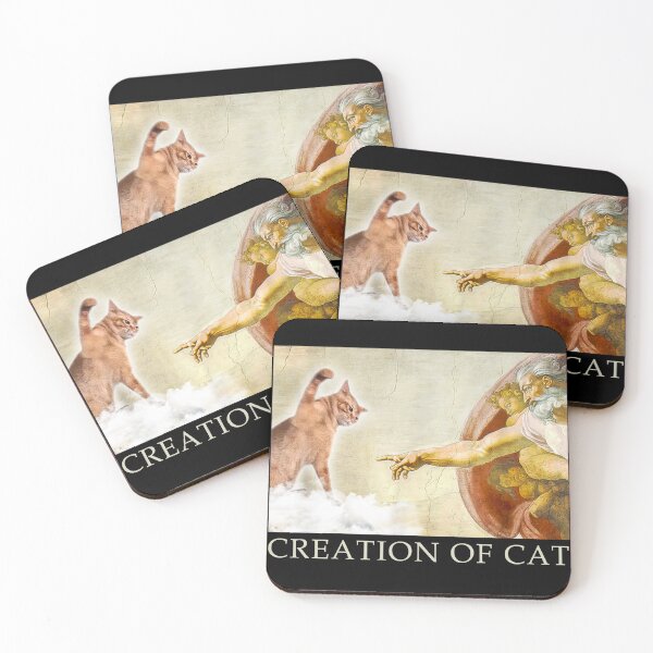 Item preview, Funny Cat God Creation of Adam Meme Michelangelo Jesus Art Graphic designed and sold by Damcoc.