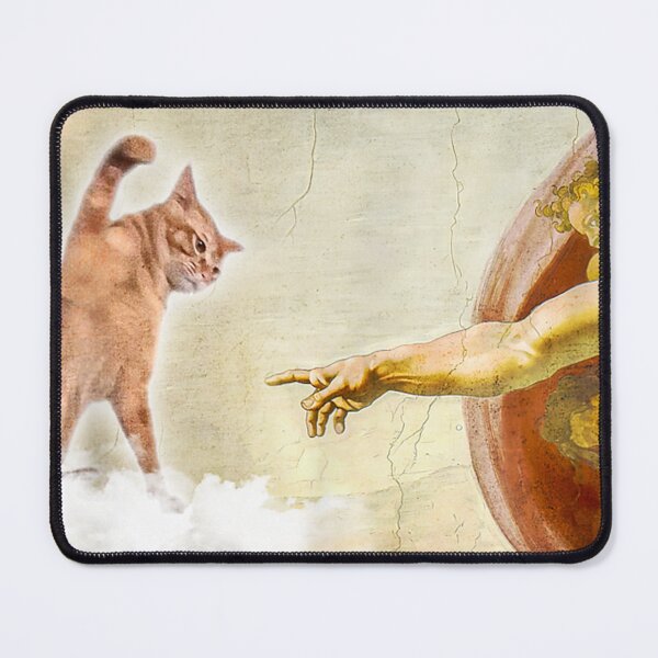 Item preview, Funny Cat God Creation of Adam Meme Michelangelo Jesus Art Graphic designed and sold by Damcoc.