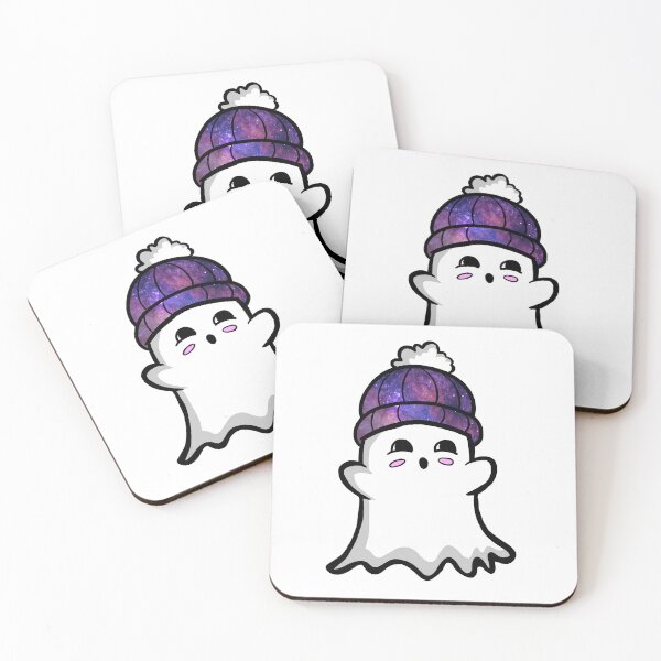 Item preview, Cute Ghost in Beanie with Purple Galaxy designed and sold by MoiyaCreations.