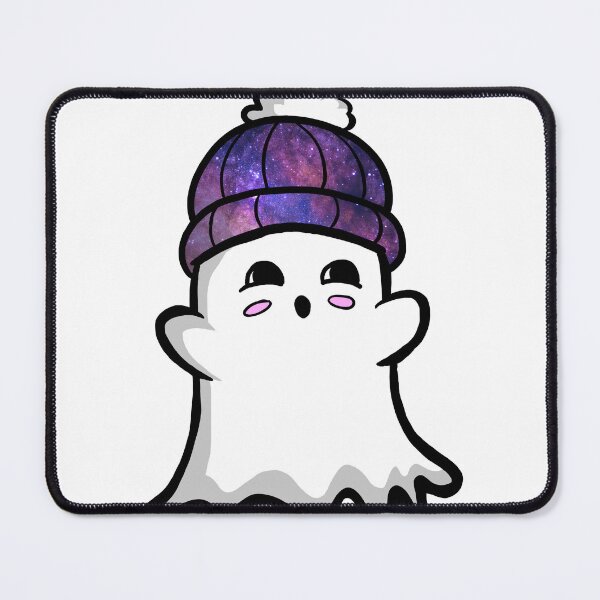 Item preview, Cute Ghost in Beanie with Purple Galaxy designed and sold by MoiyaCreations.