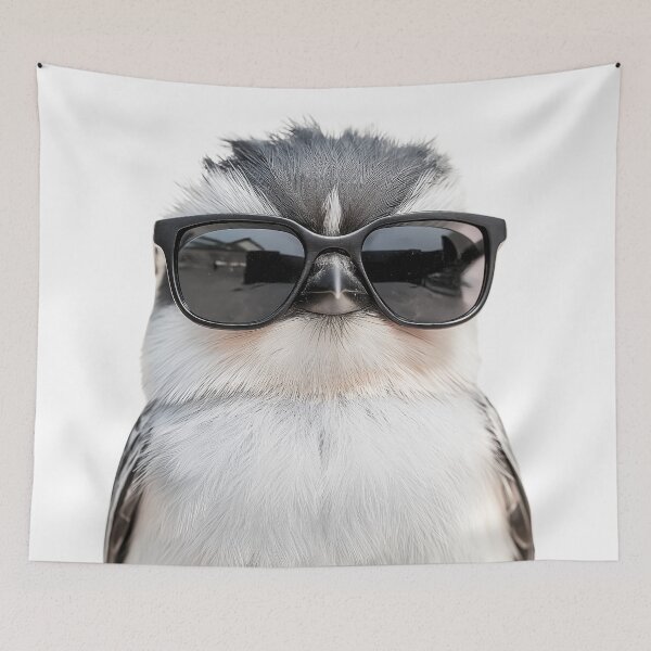 Aperçu de l'œuvre Mésange à longue queue drôle et cool portant des lunettes de soleil créée et vendue par LazyOwlStore.