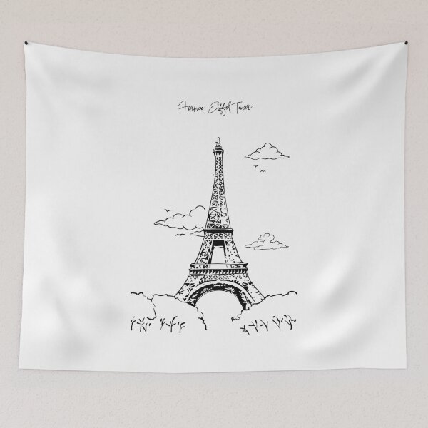 Item preview, France, Eiffel Tower Line Art - Minimalist Paris Landmark Drawing designed and sold by Art of Ngu.