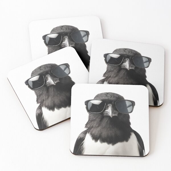 Item preview, Funny cool Magpie bird wearing sunglasses designed and sold by LazyOwlStore.