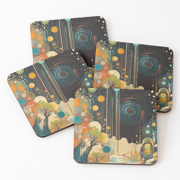 Item preview, Surreal Floating Islands with a River of Stars – Dreamlike Landscape designed and sold by Moss and Moon Studio.