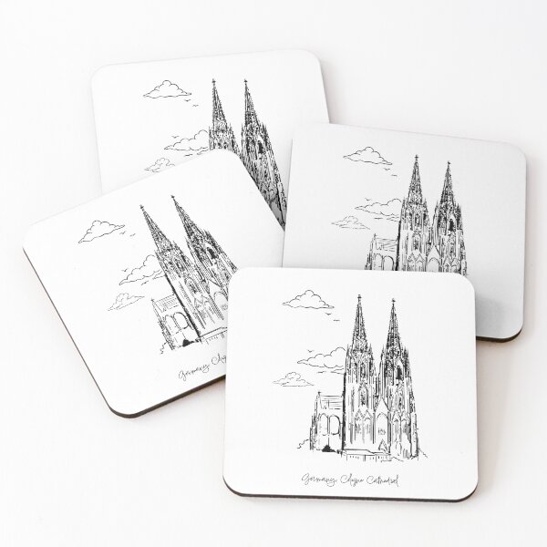 Item preview, Germany, Cologne Cathedral Line Art - Minimalist Germany Gothic Landmark Illustration designed and sold by Art of Ngu.