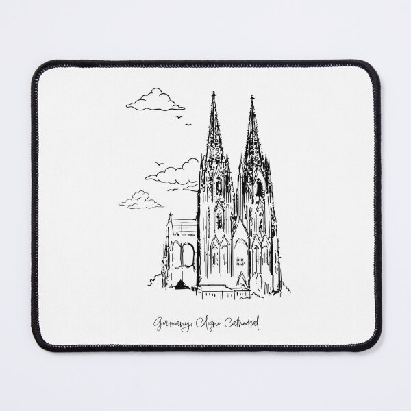 Item preview, Germany, Cologne Cathedral Line Art - Minimalist Germany Gothic Landmark Illustration designed and sold by Art of Ngu.