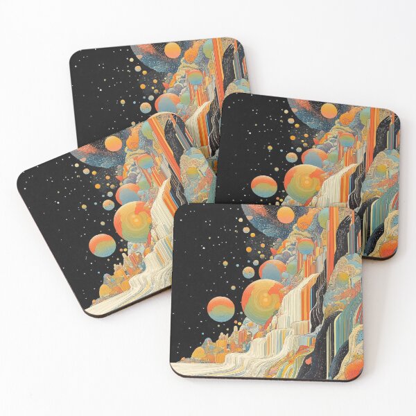 Item preview, Surreal Floating Islands with a River of Stars – Dreamlike Landscape designed and sold by Moss and Moon Studio.
