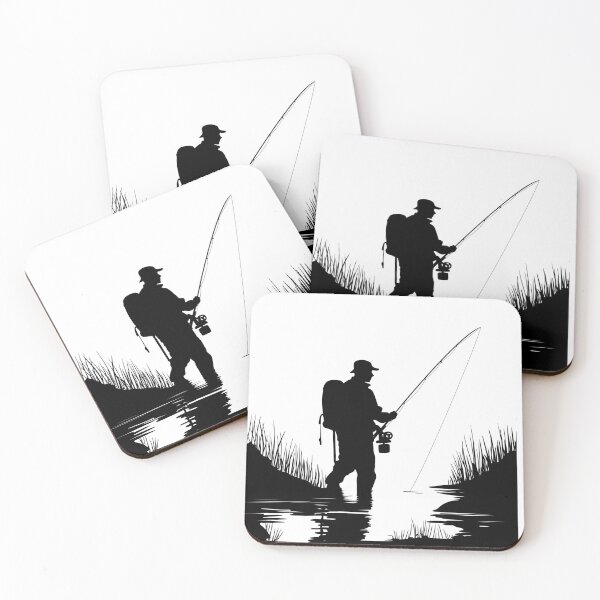 Item preview, Hand drawn fly fisherman designed and sold by Sweetvoilet.