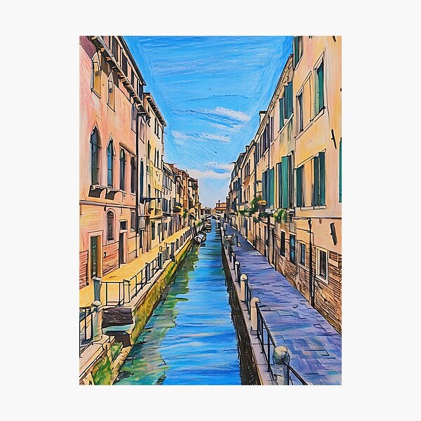 Item preview, Venice Canal Painting designed and sold by sergiopazorama.