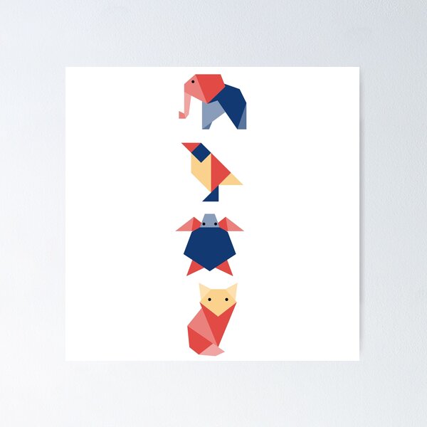 Item preview, Geometric Origami Animals – Minimalist Bird Origami & Wildlife Art designed and sold by Memorph.