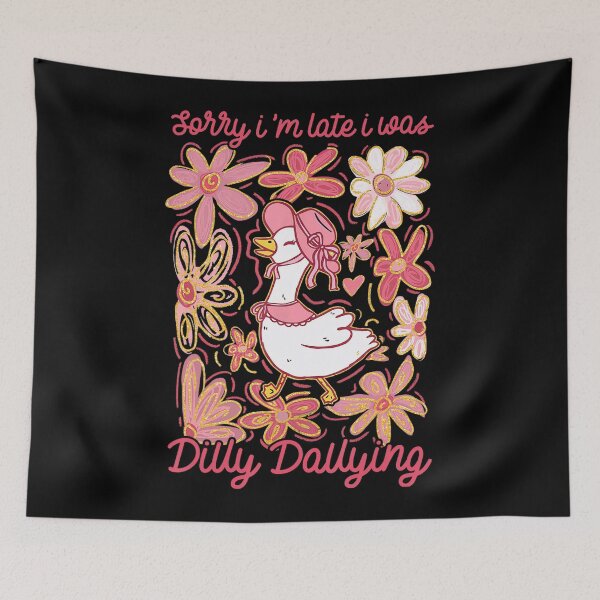Item preview, Sorry I'm Late I Was Dilly Dallying Goose Floral Goose designed and sold by lidanmasi.