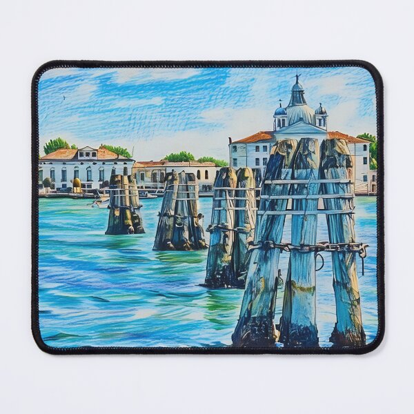 Item preview, Venice Canal with Wooden Posts designed and sold by sergiopazorama.