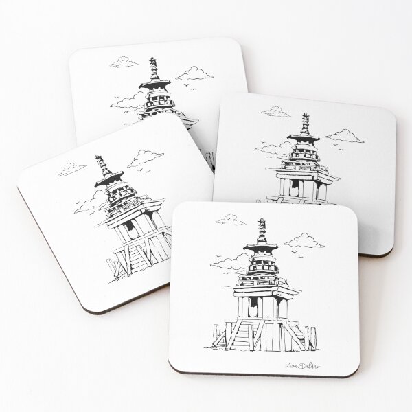 Item preview, Korea, Dabotap Pagoda Line Art - Minimalist Korea Buddhist Landmark Illustration designed and sold by Art of Ngu.