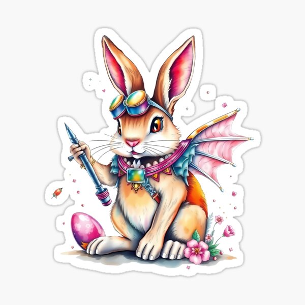 Item preview, Magical fantasy pink rabbit with wings designed and sold by Valentina-ty.