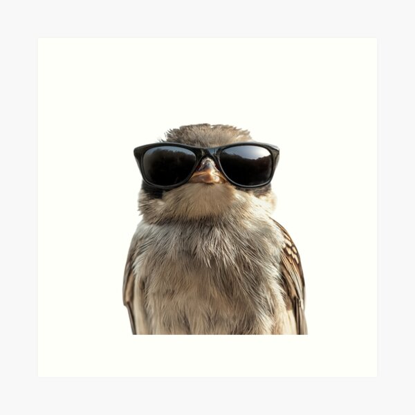 Item preview, Funny cool Wren bird wearing sunglasses designed and sold by LazyOwlStore.
